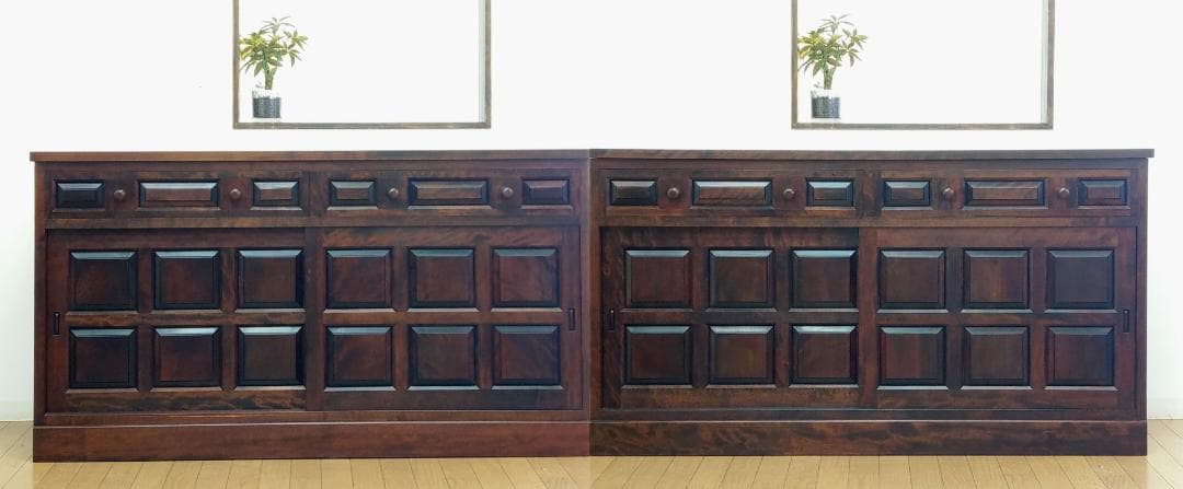 美品 松本民芸家具 キャビネット サイドボード 収納棚 右のみ 幅146cm