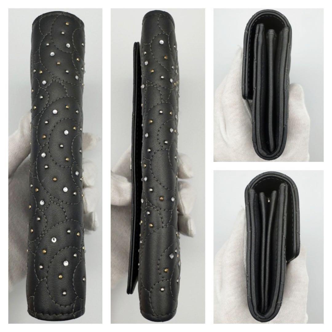 国内正規品　シャネル財布　マトラッセ　カメリア　フラップウォレット　ラムスキン