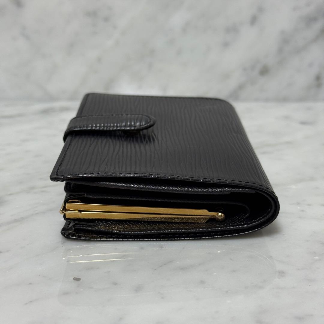 LOUIS VUITTON ルイヴィトン 二つ折り財布 エピ ブラック がま口