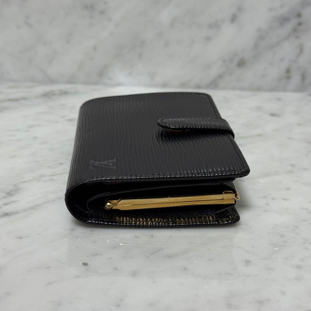 LOUIS VUITTON ルイヴィトン 二つ折り財布 エピ ブラック がま口