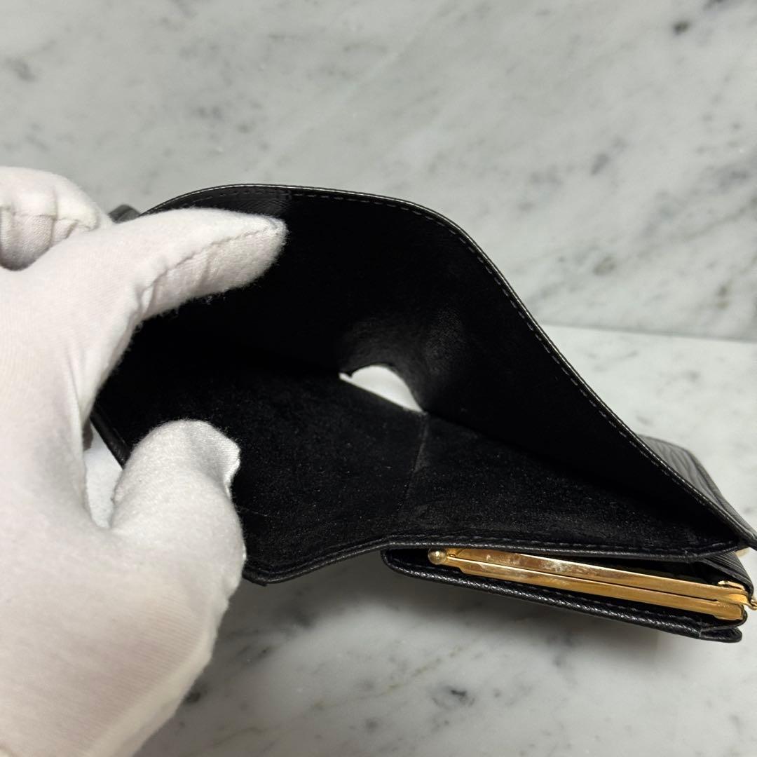 LOUIS VUITTON ルイヴィトン 二つ折り財布 エピ ブラック がま口