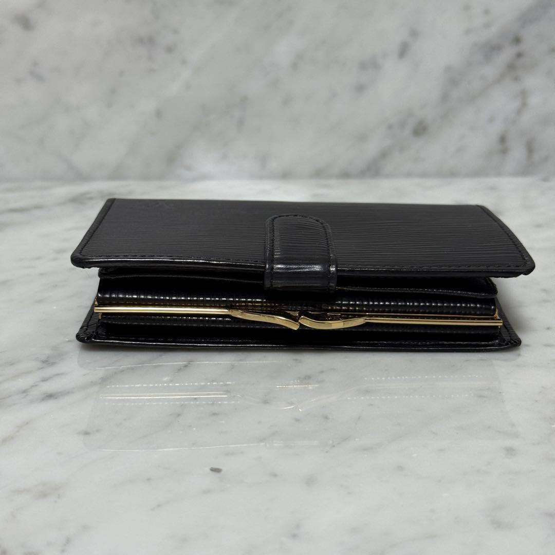 LOUIS VUITTON ルイヴィトン 二つ折り財布 エピ ブラック がま口
