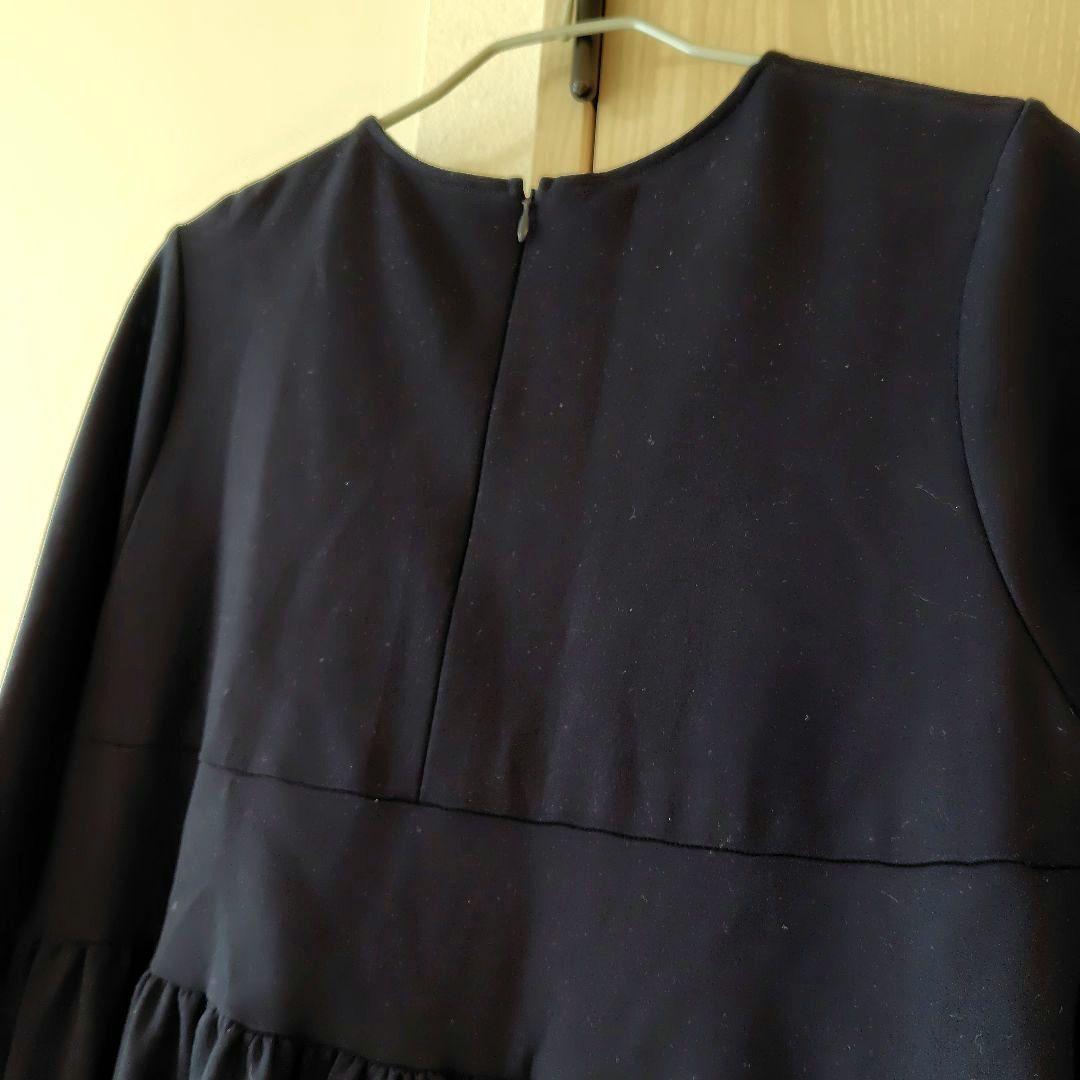 yori　ぬくぬくヘムフリルブラウス　ネイビー