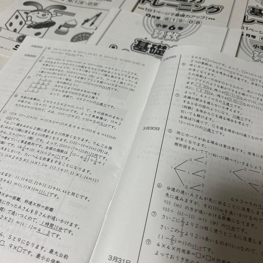 ㉓や　希少未記入　サピックス　SAPIX 6年　算数　基礎力トレーニング