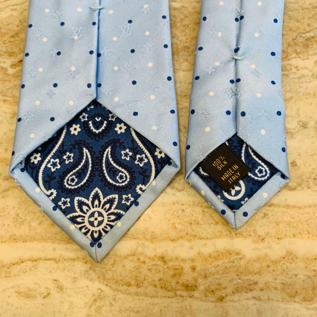 N6 ルイヴィトン モノグラム 総柄 ロゴ刺繍 M70568 ネクタイ メンズ