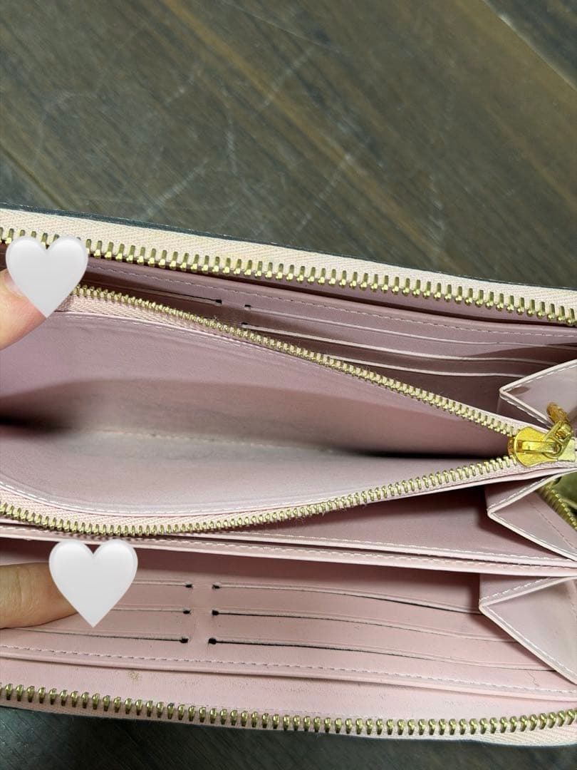 ルイヴィトン　ラウンド 長財布 ヴェルニ　ローズ　ピンク