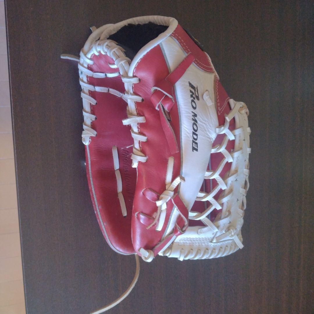 赤星モデルZETT PRO MODEL 硬式グローブ 赤/白