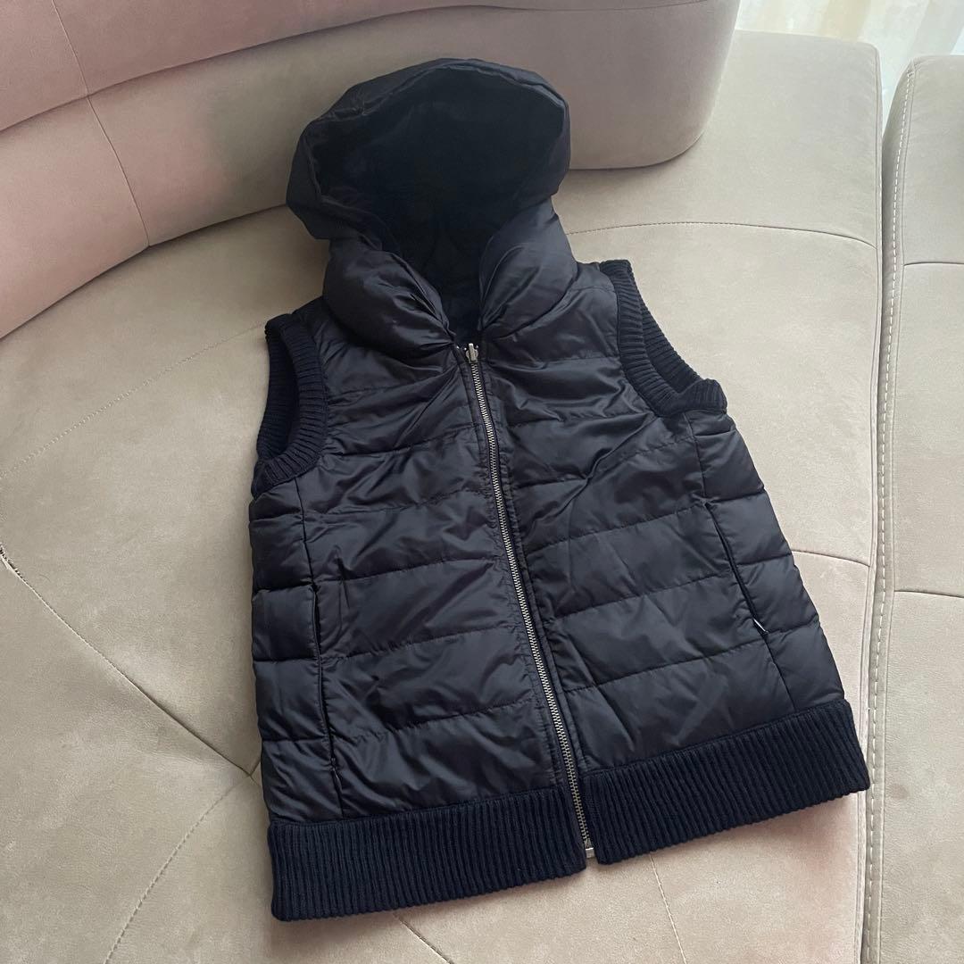 新品未使用 自由区　ダウンベスト　リバーシブル　XL ニット　切替　ネイビー