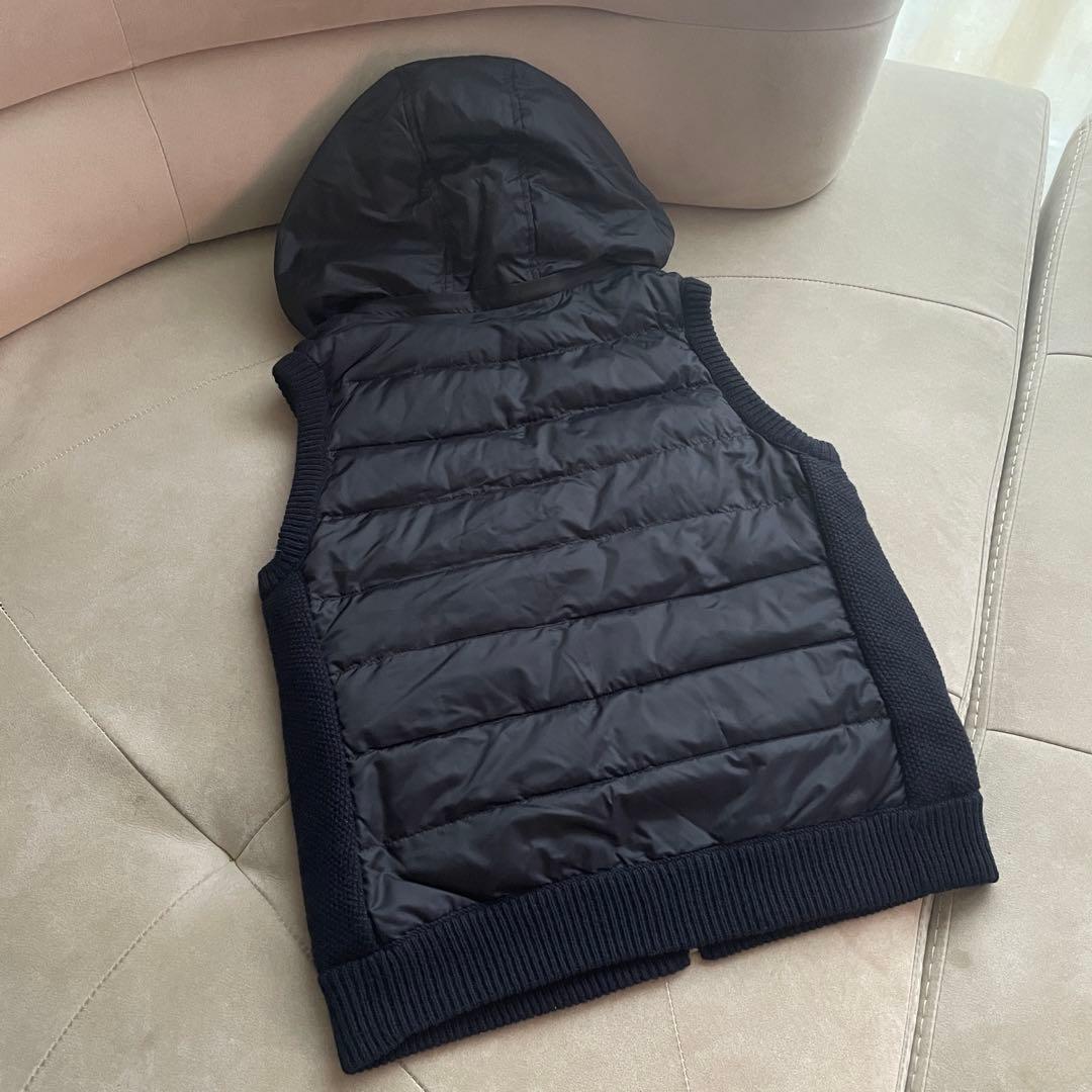 新品未使用 自由区　ダウンベスト　リバーシブル　XL ニット　切替　ネイビー