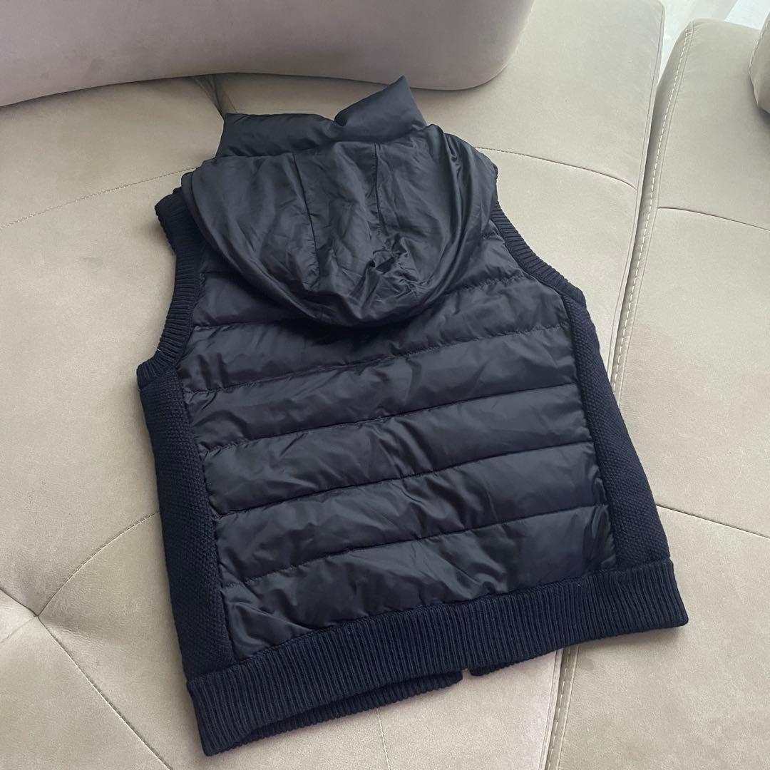 新品未使用 自由区　ダウンベスト　リバーシブル　XL ニット　切替　ネイビー