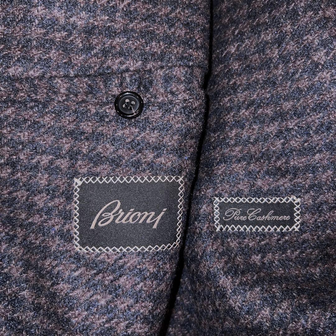 3日緊急セール！128万 ブリオーニ【ピュアカシミア】千鳥 チェスターコート◆