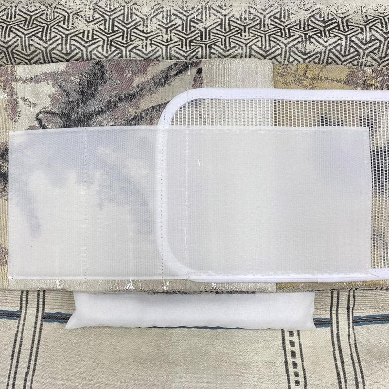 507mr86▲ワンタッチ作り帯 きものやまと 風景 抽象柄 箔糸 袋帯▲美品