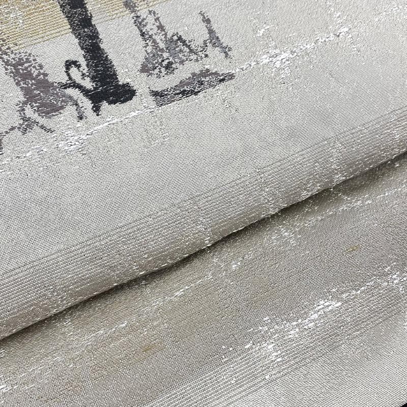 507mr86▲ワンタッチ作り帯 きものやまと 風景 抽象柄 箔糸 袋帯▲美品