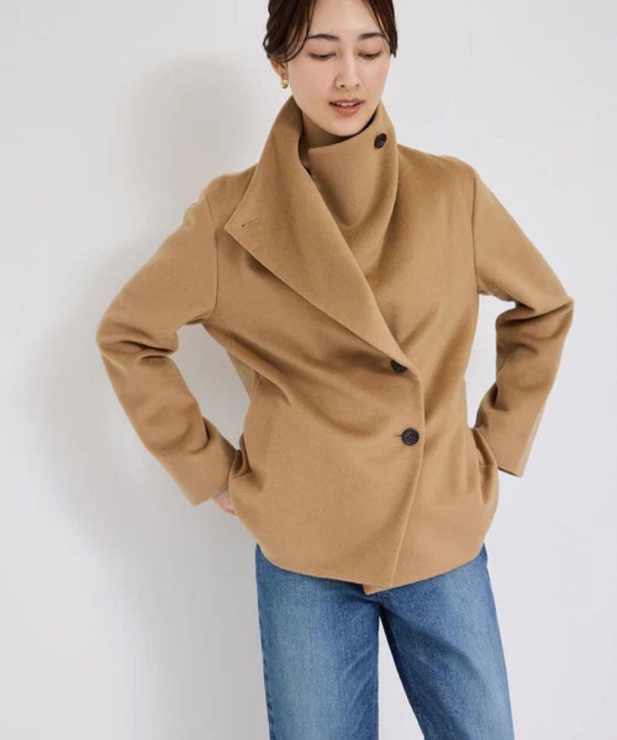 ひ　　ロペ　プレミアムカシミヤショートコート　キナリ　サイズ40