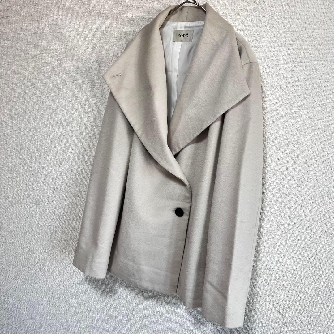 ひ　　ロペ　プレミアムカシミヤショートコート　キナリ　サイズ40