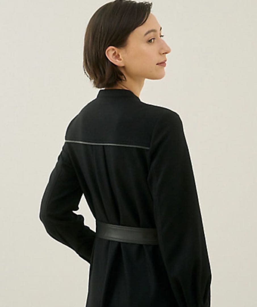 ANAYI ウールジャージーレザーコンビワンピース※ 彩果