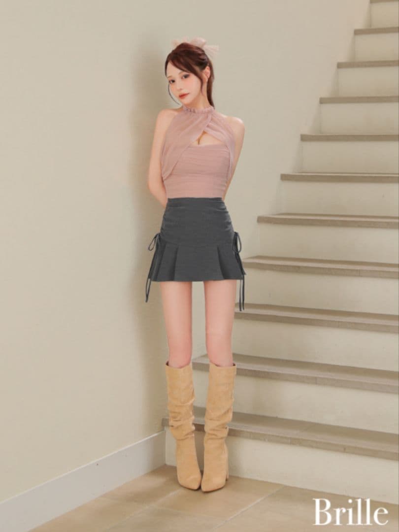 532rille ナイトドレス Sサイズ ピンク・グレー