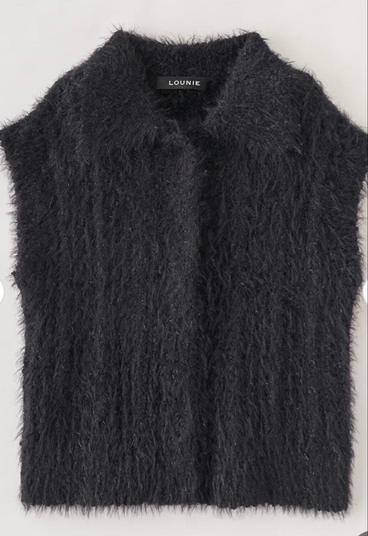 ゆゆ LOUNIE フェザーニットプルオーバー ブラック 38