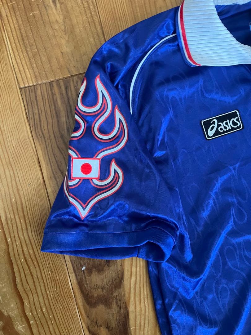 激レア 日本代表 正規ユニフォーム98 9番フランスW杯 炎 asics UK製