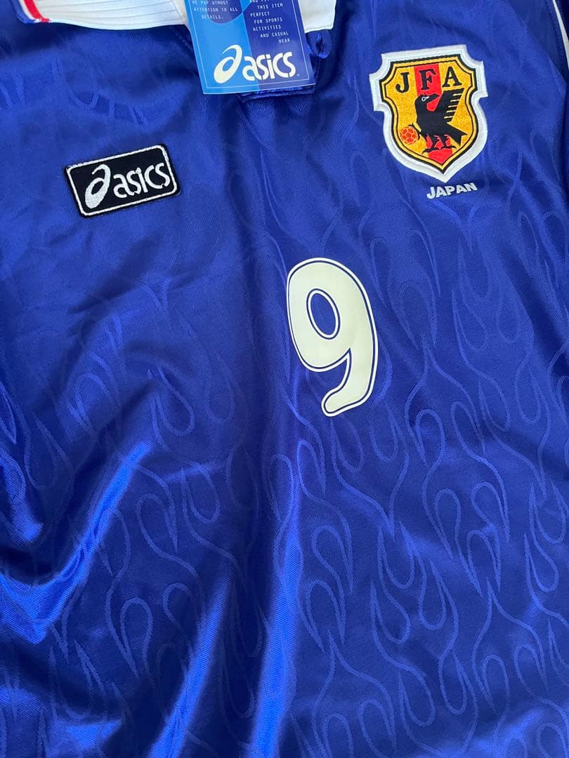 激レア 日本代表 正規ユニフォーム98 9番フランスW杯 炎 asics UK製