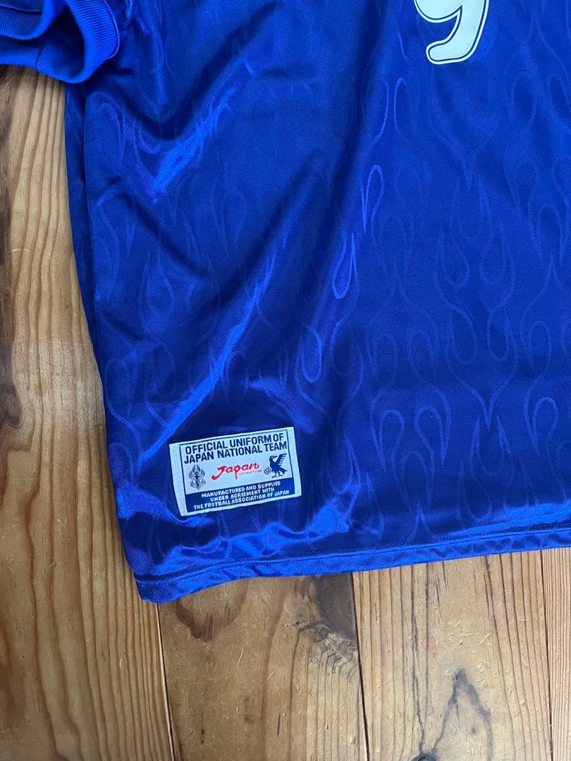 激レア 日本代表 正規ユニフォーム98 9番フランスW杯 炎 asics UK製