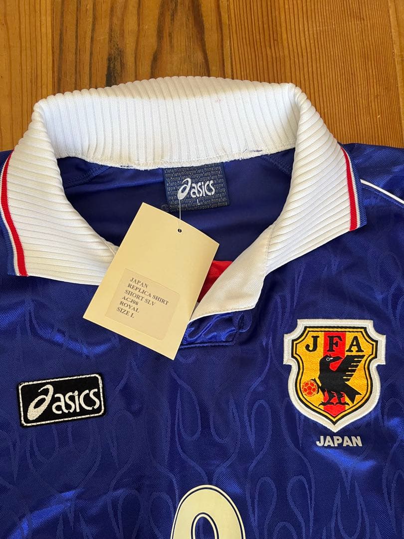 激レア 日本代表 正規ユニフォーム98 9番フランスW杯 炎 asics UK製