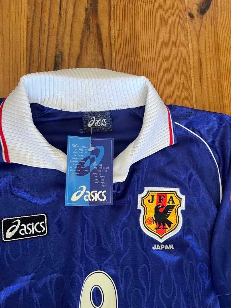 激レア 日本代表 正規ユニフォーム98 9番フランスW杯 炎 asics UK製