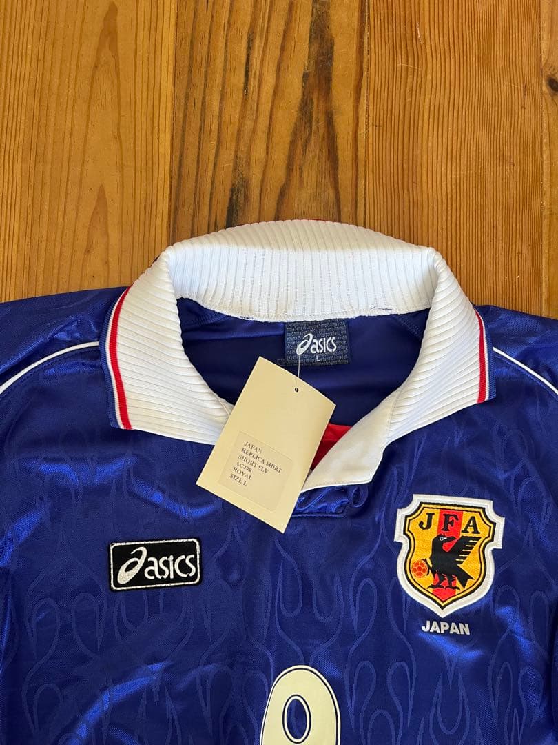 激レア 日本代表 正規ユニフォーム98 9番フランスW杯 炎 asics UK製