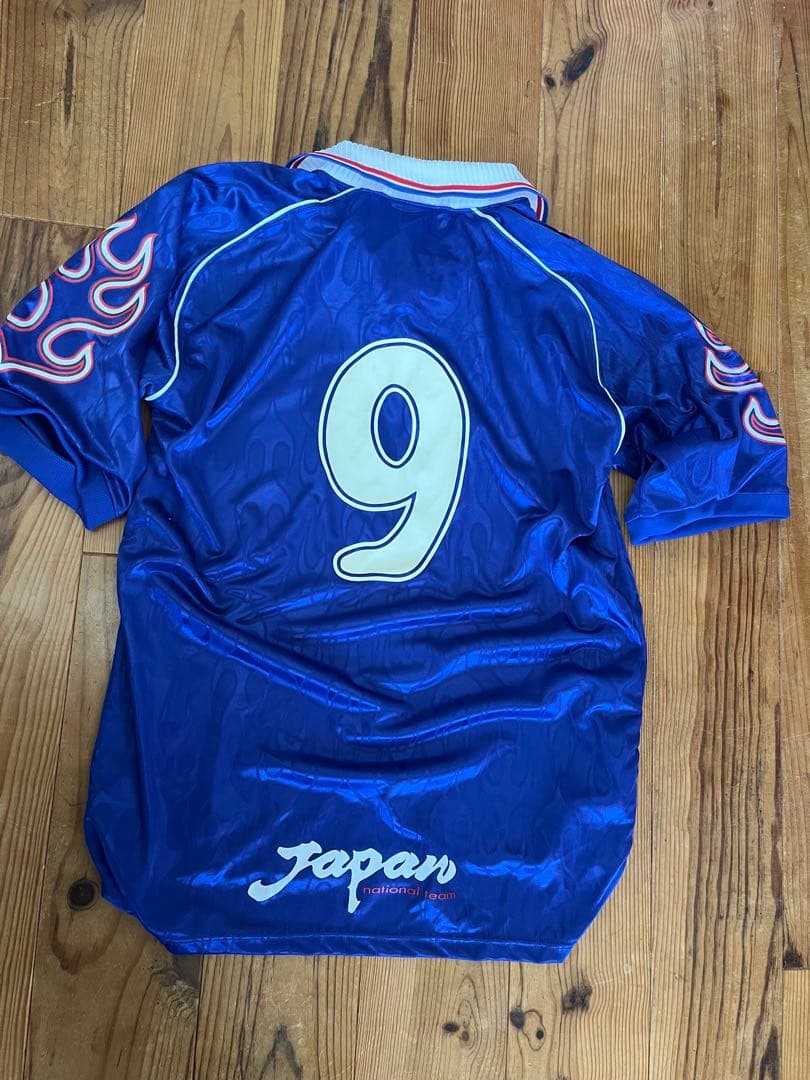 激レア 日本代表 正規ユニフォーム98 9番フランスW杯 炎 asics UK製