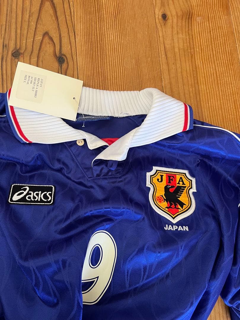 激レア 日本代表 正規ユニフォーム98 9番フランスW杯 炎 asics UK製