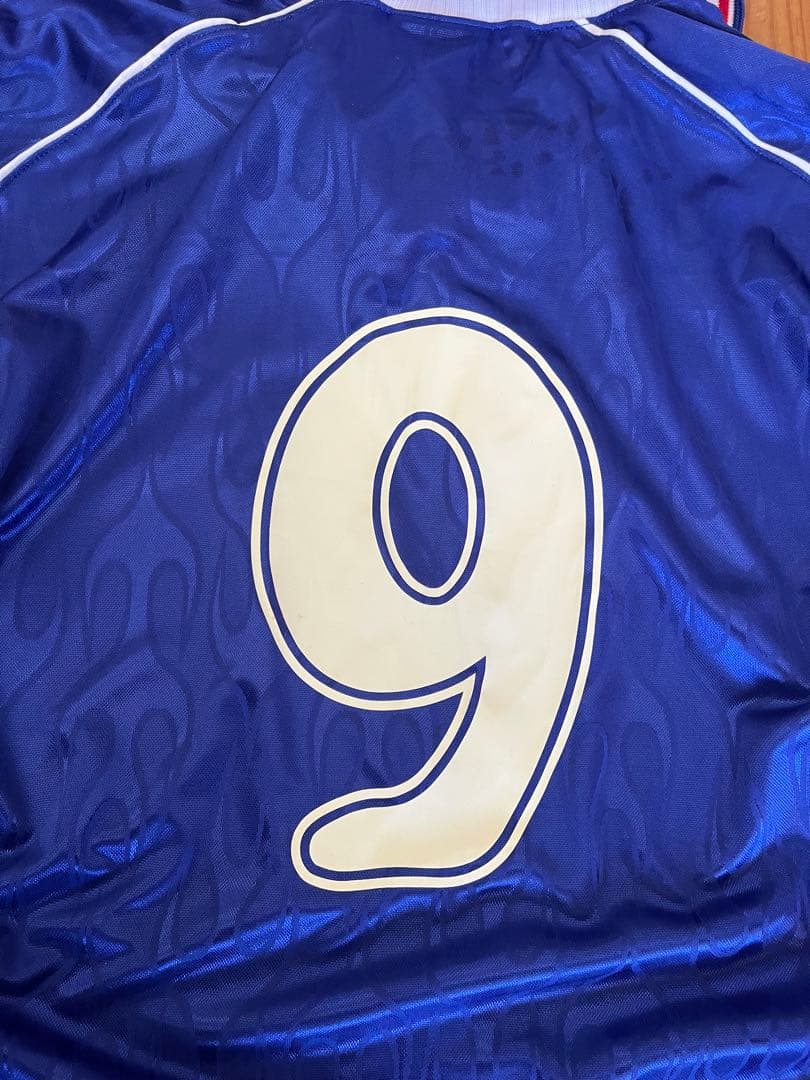 激レア 日本代表 正規ユニフォーム98 9番フランスW杯 炎 asics UK製