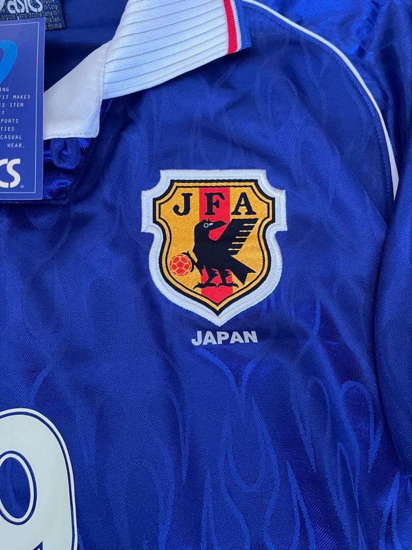 激レア 日本代表 正規ユニフォーム98 9番フランスW杯 炎 asics UK製