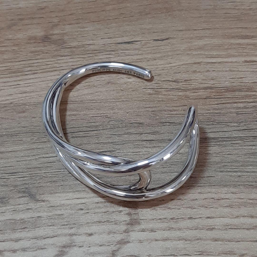 【フィリップオーディベール】クロスバングル シルバー ブレスレット