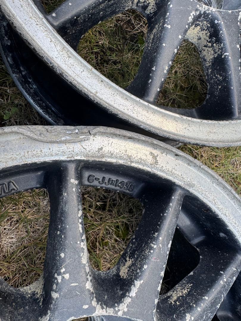 黒14インチ　6j ＋38 PCD100 4H 2本　日本製