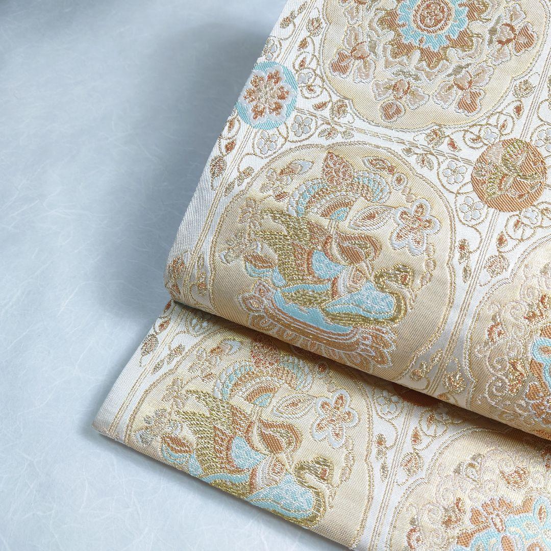 正絹 袋帯 六通柄 河村織物 手織 京華洛図案 極上 逸品 美品