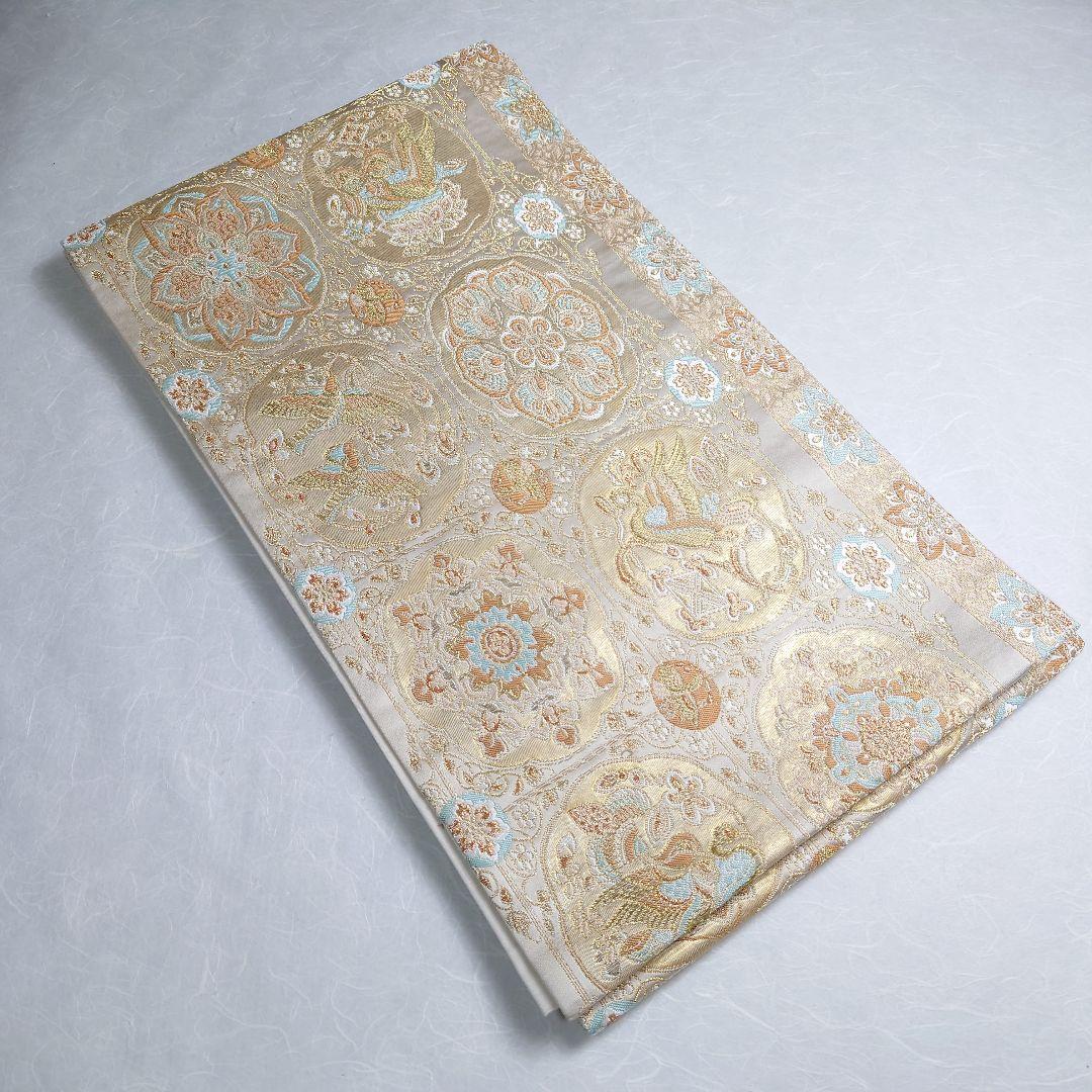 正絹 袋帯 六通柄 河村織物 手織 京華洛図案 極上 逸品 美品