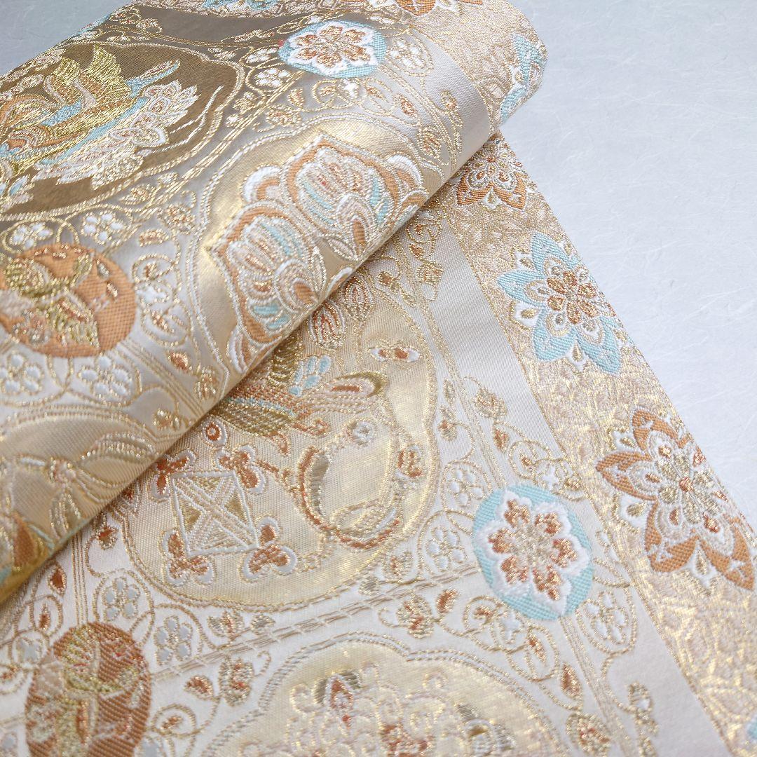 正絹 袋帯 六通柄 河村織物 手織 京華洛図案 極上 逸品 美品