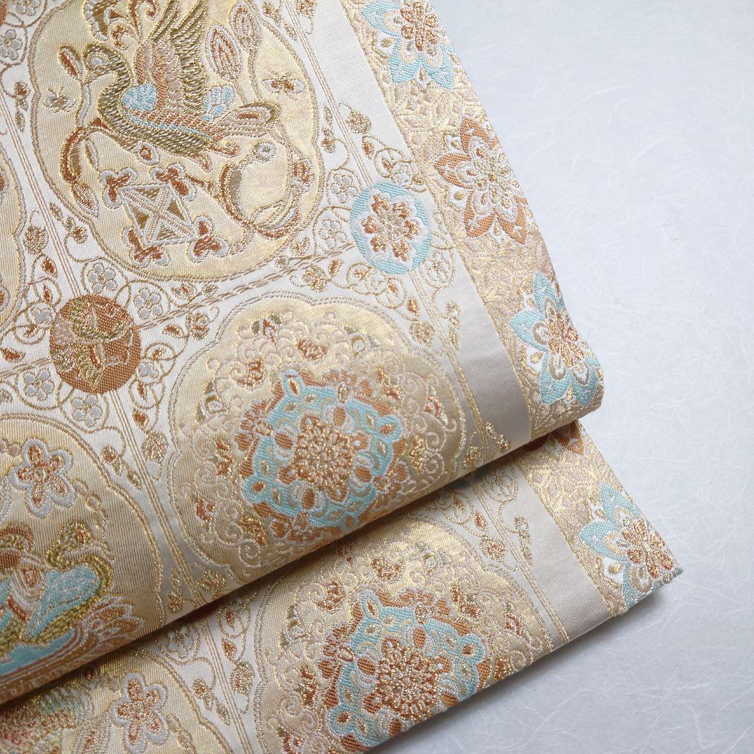 正絹 袋帯 六通柄 河村織物 手織 京華洛図案 極上 逸品 美品