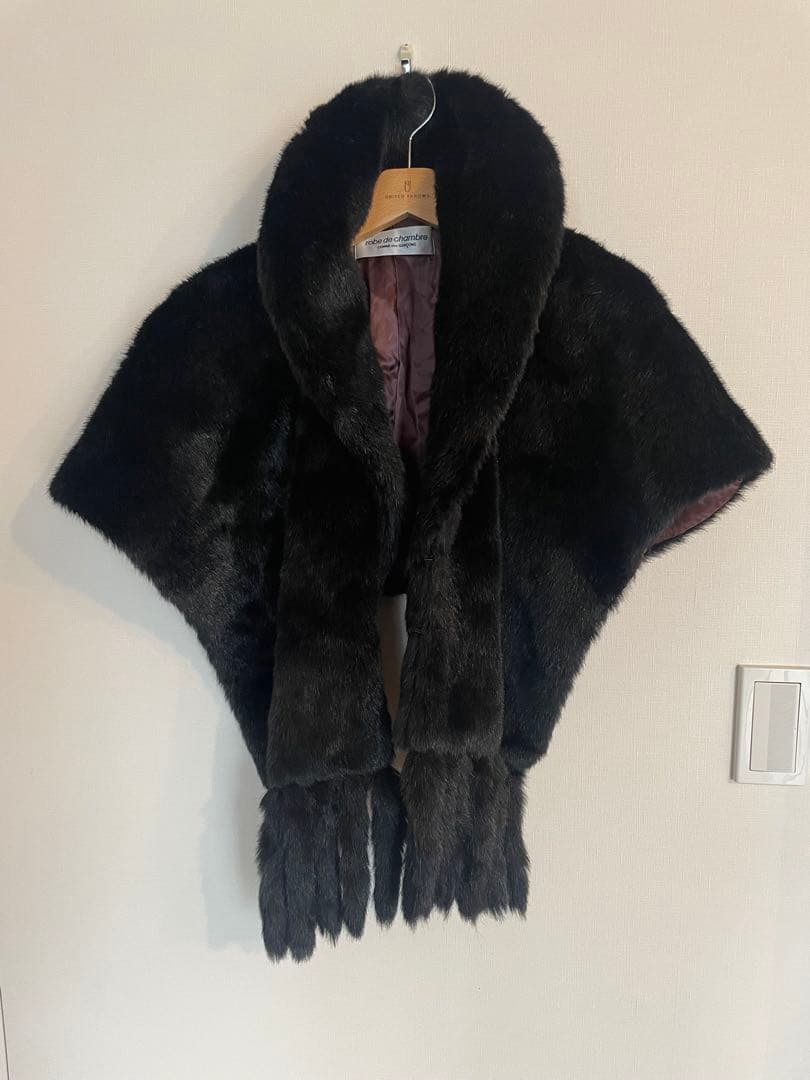 コムデ　ギャルソン　COMME des GARÇONS 黒ファーショール