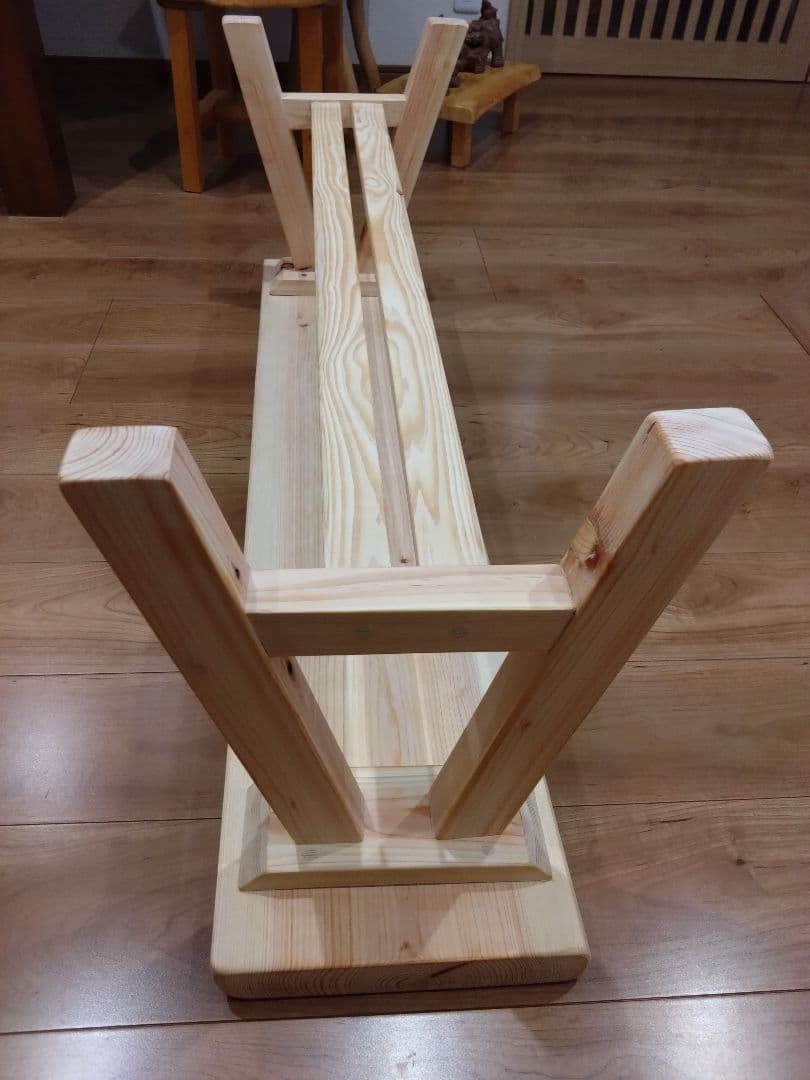 檜のベンチ51　値下げ❕耳付き、幅広で座りやすく、総檜造り、リビングや食卓に❕