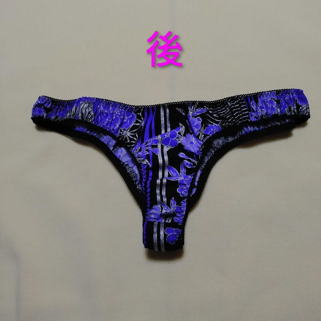 ユメ　ハンドメイド和柄ロングコルセット　Tバックショーツセット