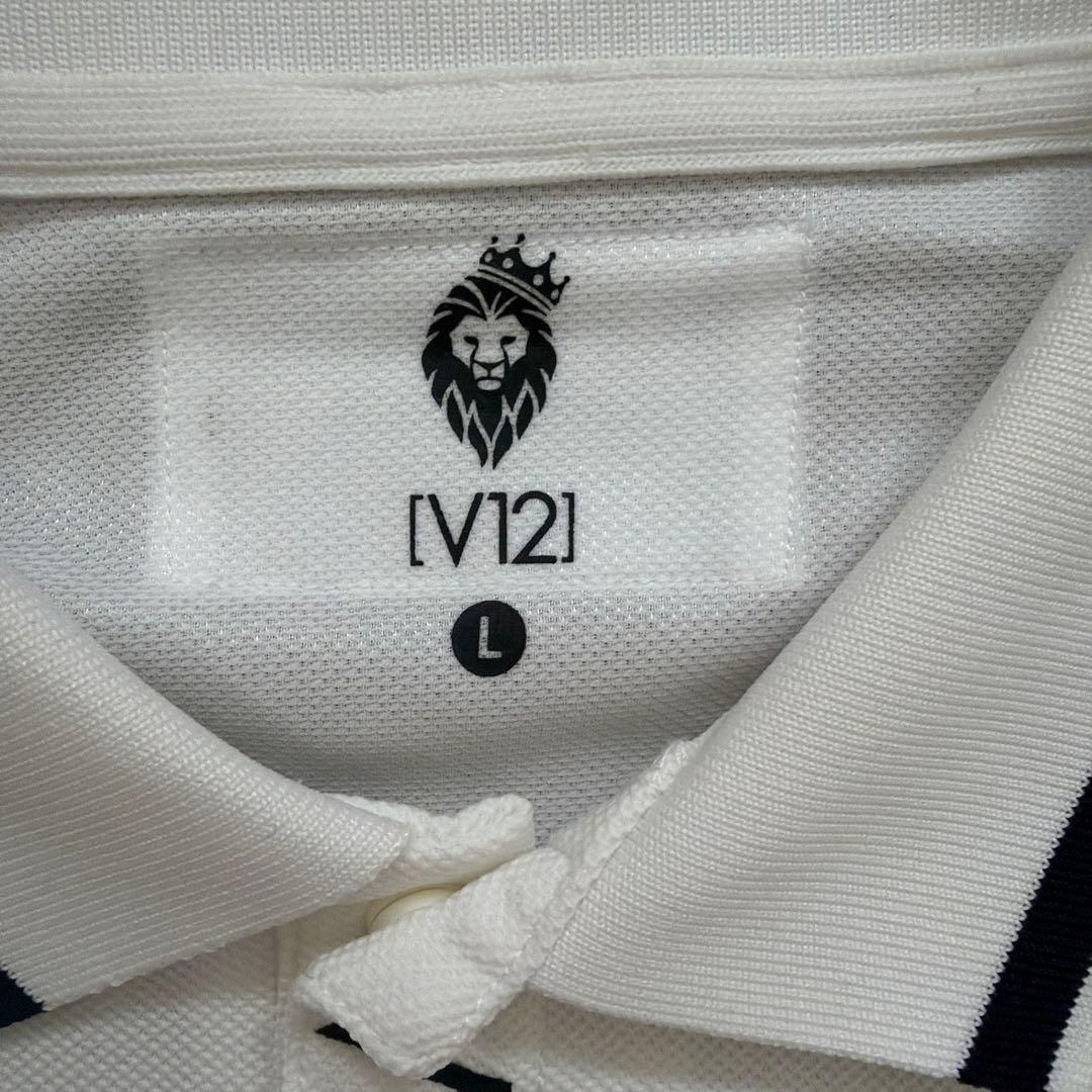 V12 ホワイト 長袖ポロシャツ L【本日限り値下げ】