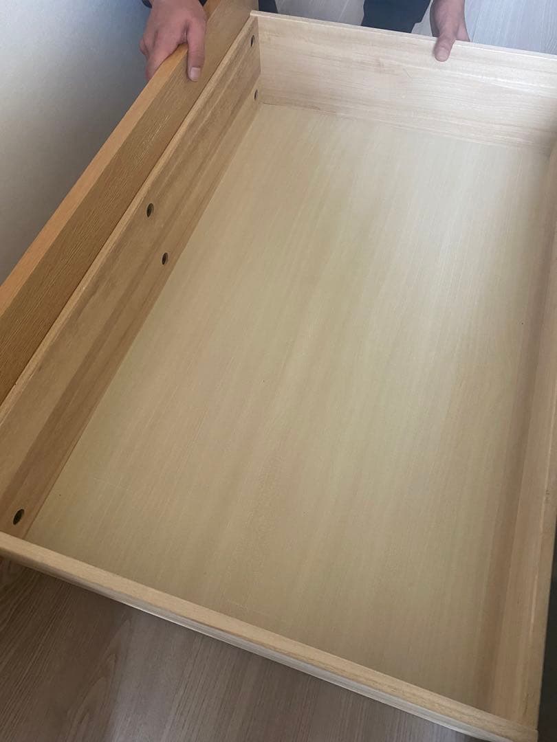 無印良品　オーク材　収納付きベッドフレーム　セミダブルベッド　木製ベッドフレーム