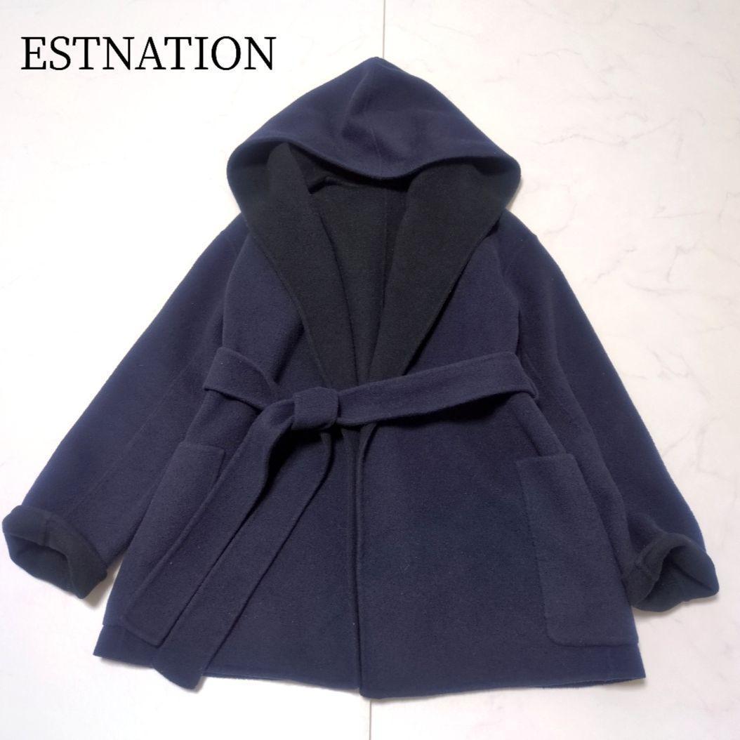 人気完売品✨️ESTNATION ウールカシミヤショートビーバーリバーコート❁