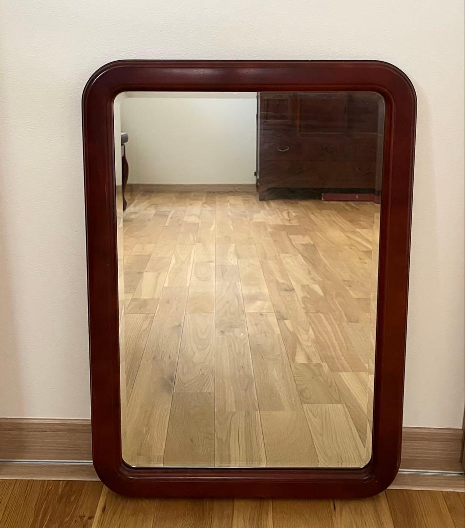 オールドカリモク　ウォールミラー　壁掛け　鏡