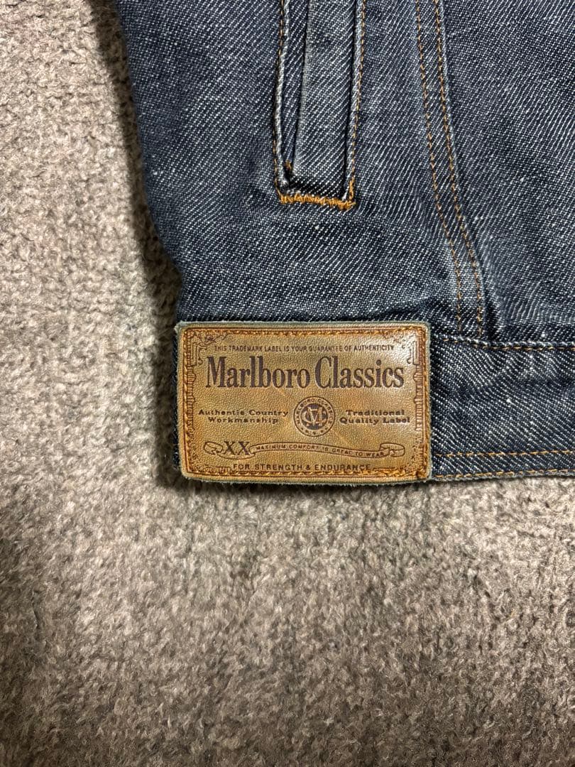 Marlboro Classics 90s 襟レザー デニムジャケット