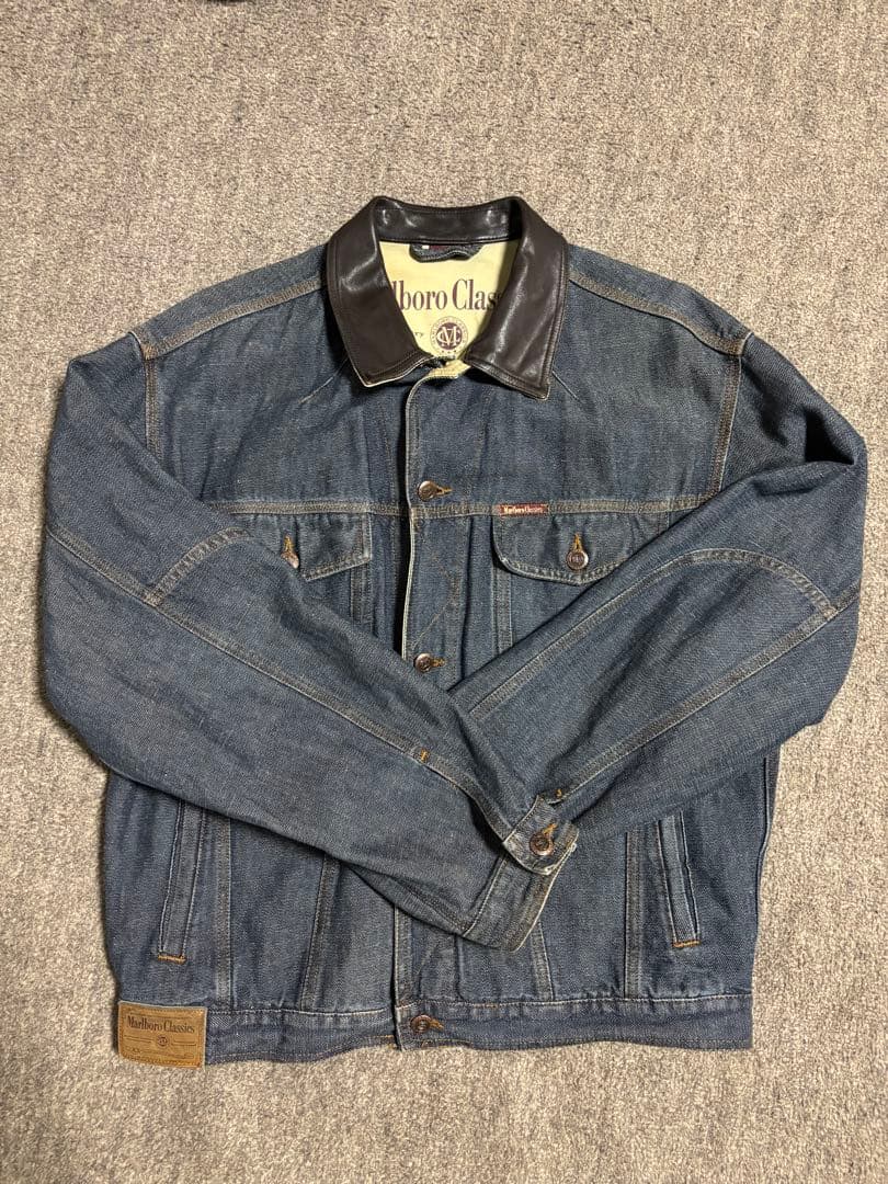 Marlboro Classics 90s 襟レザー デニムジャケット