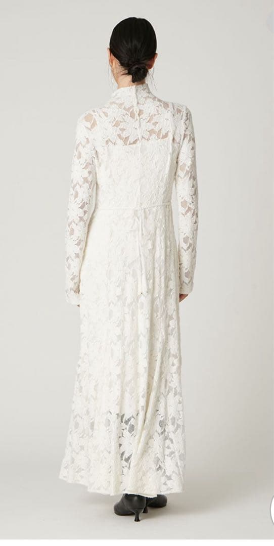 FRAY I.D フラワーストレッチレースワンピース　ライム