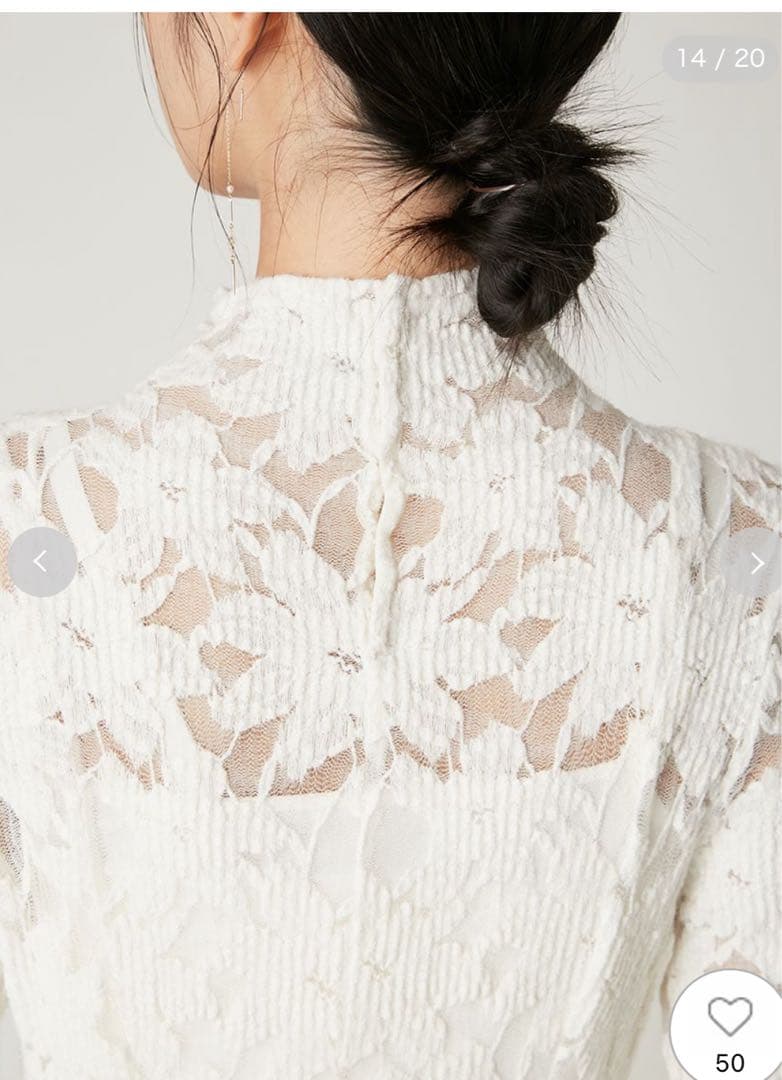 FRAY I.D フラワーストレッチレースワンピース　ライム