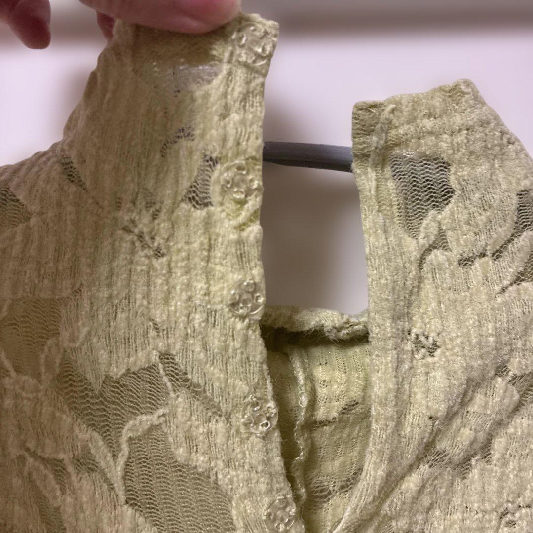 FRAY I.D フラワーストレッチレースワンピース　ライム